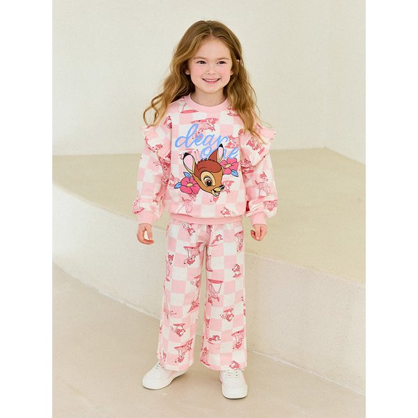 [디즈니]밤비 체커보드와이드팬츠상하복