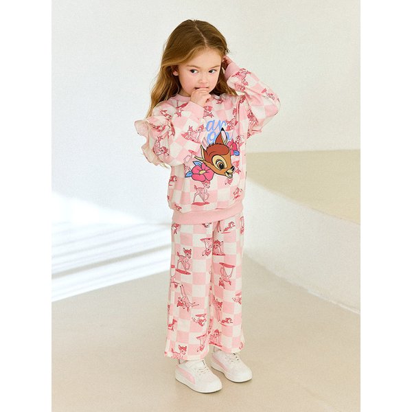 [디즈니]밤비 체커보드와이드팬츠상하복