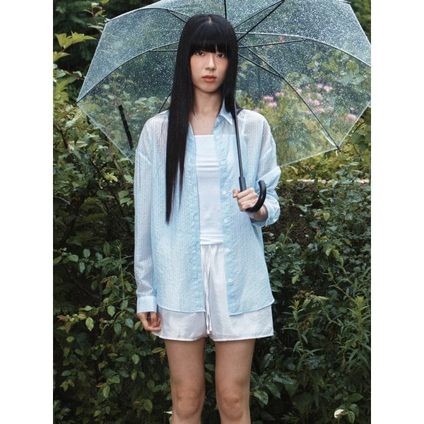 TENCEL STRIPE SHIRT_SKY BLUE