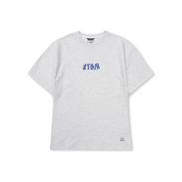 Bold Back Semi-oversized T-shirts White Melange