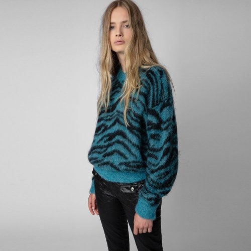 [여주점] ▶특가◀(정상가 1,090,000원) 블루 타이거 스웨터 Rita Tiger Sweater ZE2FFCTSW014Z84