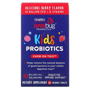  [해외직구] LoveBug Probiotics 러브버그프로바이오틱스 키즈 유산균 30츄어블