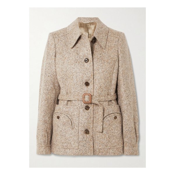 블레이즈밀라노 세아나 페인트 벨트 가죽 트리밍 알파카 울 혼방 재킷 베이지 46376663162879823