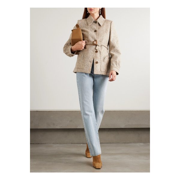 블레이즈밀라노 세아나 페인트 벨트 가죽 트리밍 알파카 울 혼방 재킷 베이지 46376663162879823