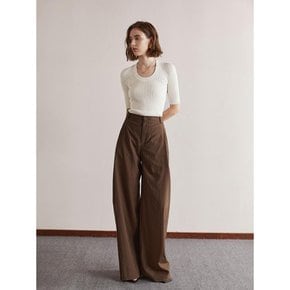 YY_High waist casual drape pants_2color