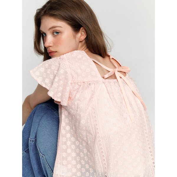 레이스 스퀘어넥 캡소매 블라우스(MOFBBL13MPK)