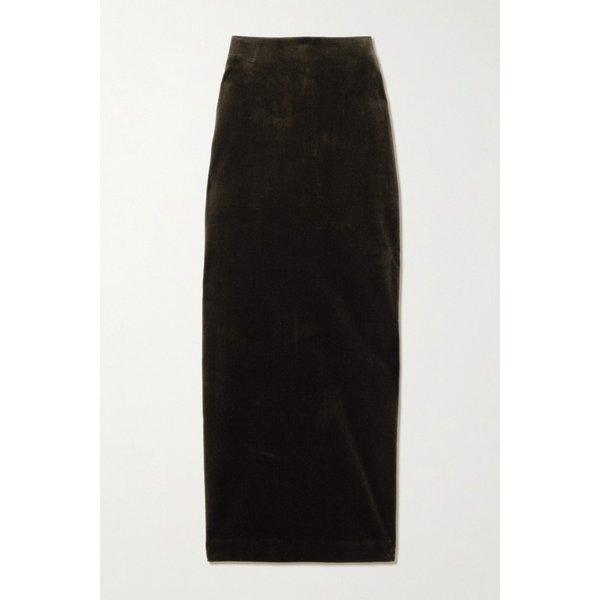 블레이즈밀라노 질러시 서섹스 코튼 벨벳 미디 스커트 브라운 46376663162986925
