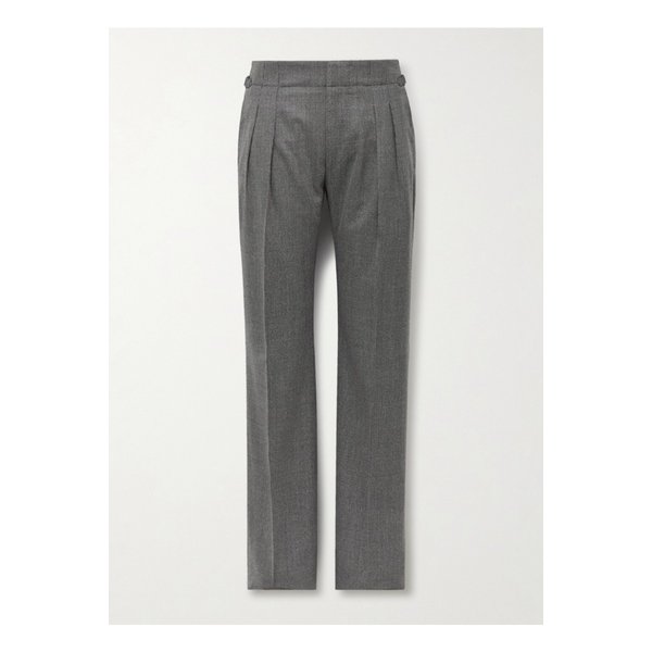 스트레이트 플리츠 버즈아이 울 수트 팬츠 그레이 46376663162903388