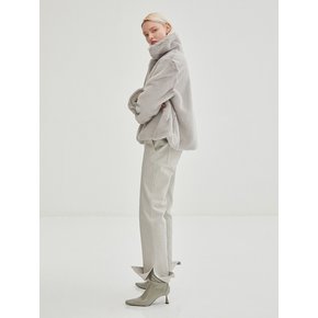 Stitched Straight BH Cotton Pants - Grey