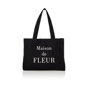  일본 메종드플뢰르 토트백 Maison de Fleur Organic Cotton Square Tote M Bag 블랙 193911tcx F