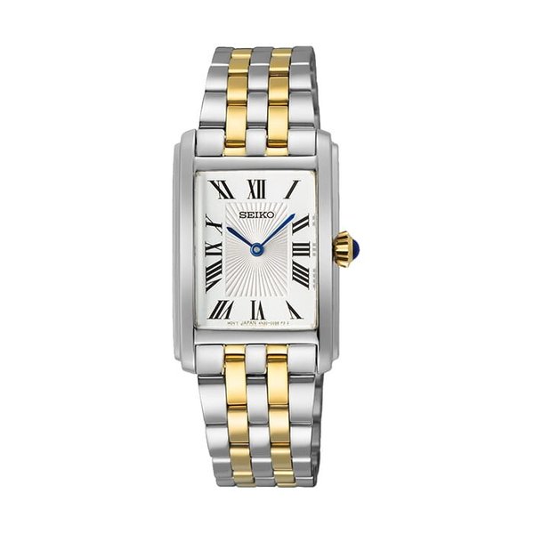 세이코 SWR087P1 스퀘어 투톤 여성 메탈 시계