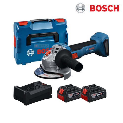 보쉬 GWS18V-8 충전 그라인더 18V 5.0Ah 배터리 2개 100mm 스핀들 M10 브러쉬리스 절단 절삭 연