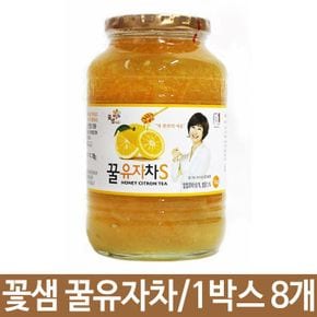 유자차 꿀유자차 유자차 기타전통차 차 유리병 잼대용 담터 꽃샘 1kg 1박스8개