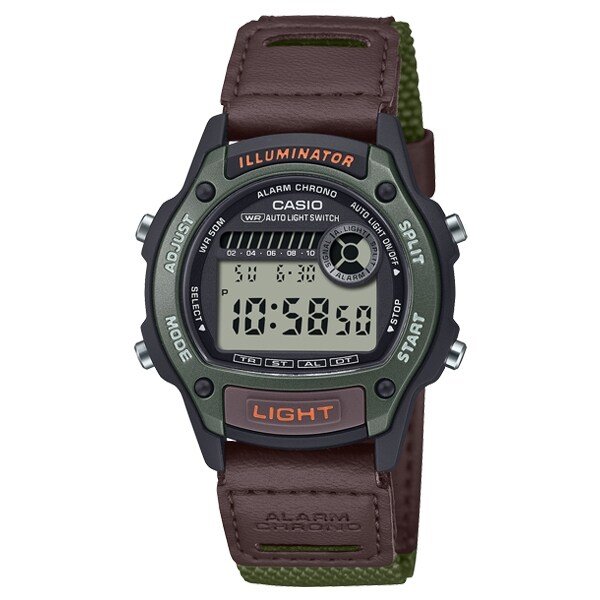 군인 시계 군대 전자 스포츠 가죽 W-220HF-3A