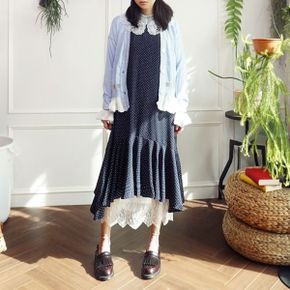 밑단 프릴 도트 롱 원피스n215 _P058914783