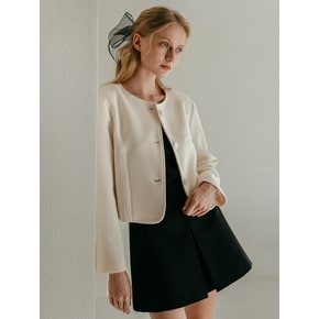 Heishi button Tweed jacket - Ivory