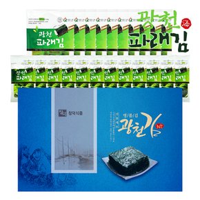 원초듬뿍 광천김 파래김 고급선물세트 (전장김10봉+식탁김12봉)