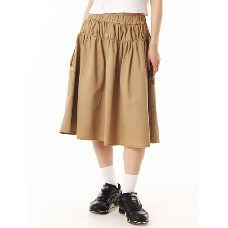 피스메이커 CORDUROY POINT COTTON WORK MIDI SKIRT (BEIGE)