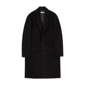 SINGLE BREASTED WOOL OVER COAT_BLACK