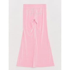 Cubic Logo Velvet Boots-cut Pants Barbie pink