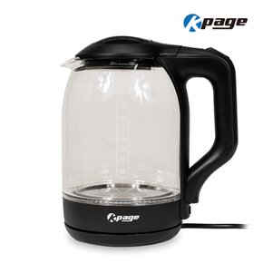 유리 포트 KEP-G18B 블랙 1.8L 스테인레스열판 무선포트 내열유리
