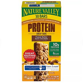 네이처밸리 프로틴 츄이 바 피넛버터 다크초코맛 Nature Valley Protein Chewy Bars 30rodlq