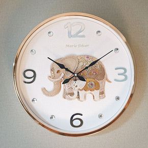 파인보석 코끼리 심플벽시계(골드)[29444363]