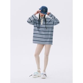 Stripe Rugby Boxy T-shirt_Navy