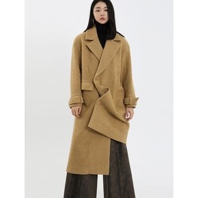 23FW 언발란스 알파카 부클 코트 BROWN