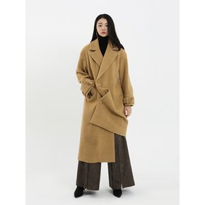 23FW 언발란스 알파카 부클 코트 BROWN