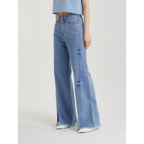 라인 슬릿 데님 팬츠 블루_LINE  SLIT DENIM PANTS BLUE