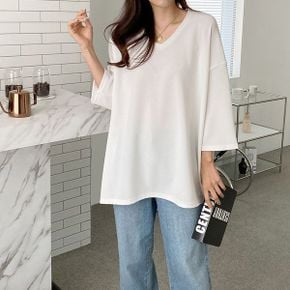빅사이즈여성의류 202 심플브이넥7부티셔츠 DNOG458_P350453764