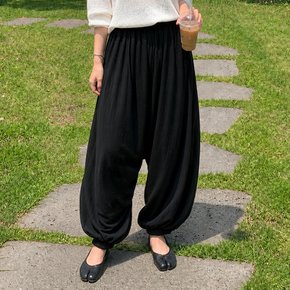 여성 시원한 벌룬팬츠 찰랑 스판 밴딩 얇은 여름 냉장고바지