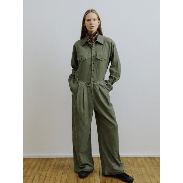 SLATE Retro Corduroy Jumpsuit [Khaki]