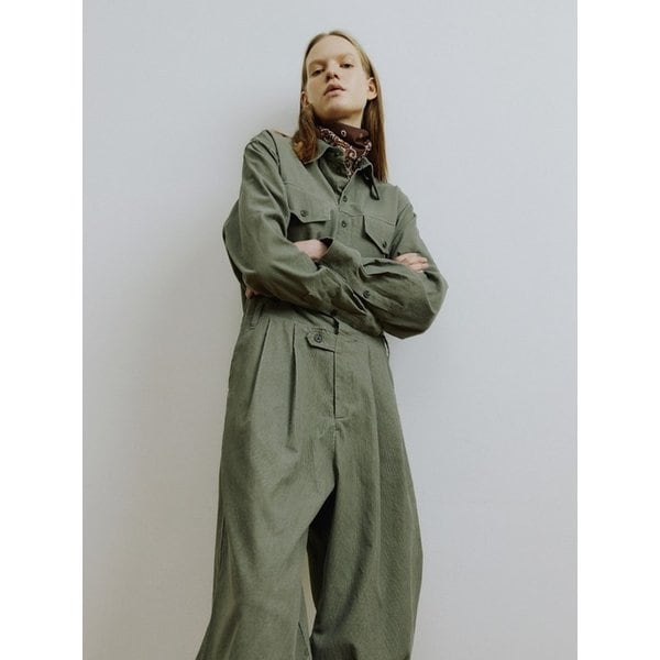 SLATE Retro Corduroy Jumpsuit [Khaki]