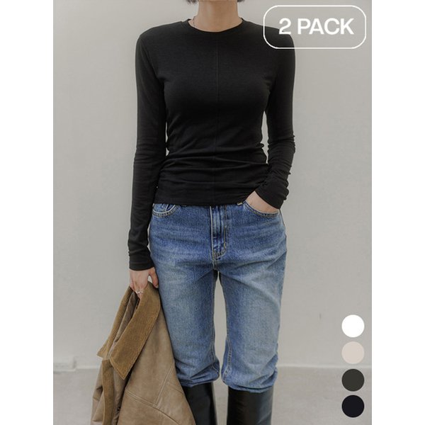 [2pack] 1+1 블리스 기모 라인 티셔츠