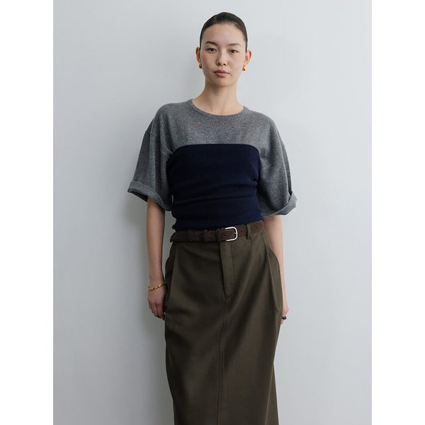 Cash Knit Tube Top  Navy (TA6151A06R)