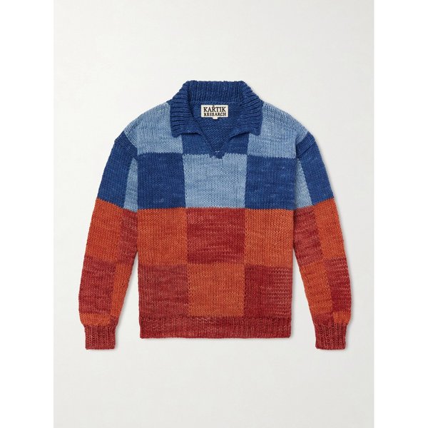 카틱 리서치 패치워크 니트 울 스웨터 46376663162975409