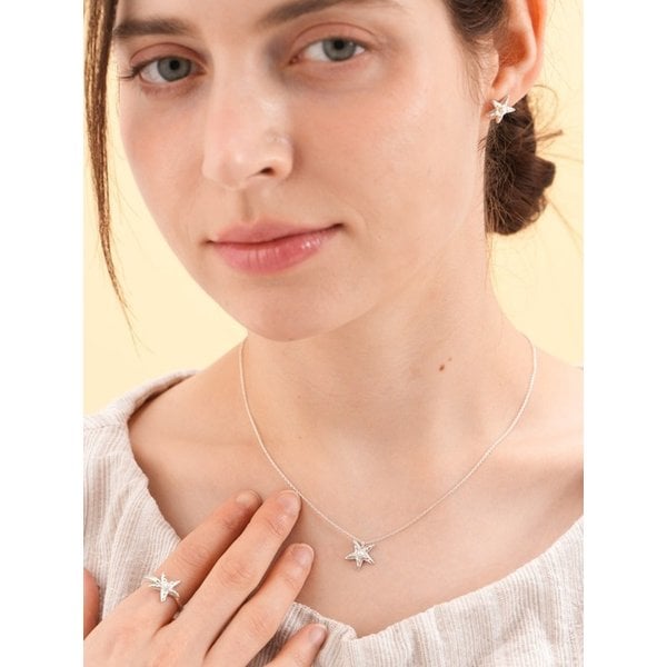925silver Moonlight starfish Necklace