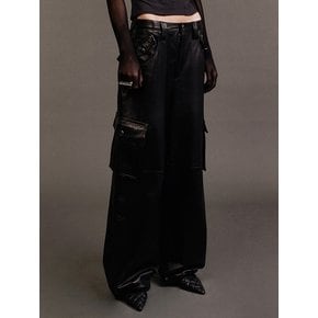 Leather Cargo Pants (Black)