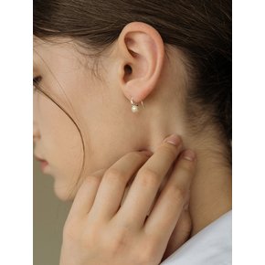 HON017 Flat pearl hook Earrings