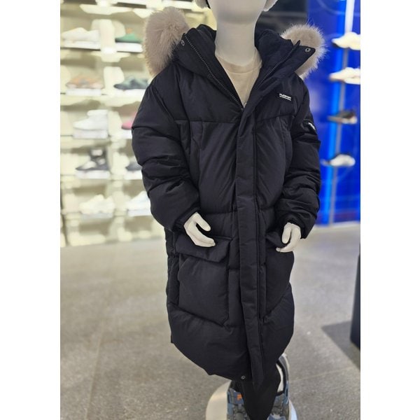 [파주점] 키즈 후드 퍼 구스 롱다운 (FK2DJG4205X-BLK)