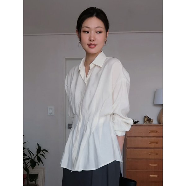 플리츠 핀턱 셔츠 아이보리 amr2238