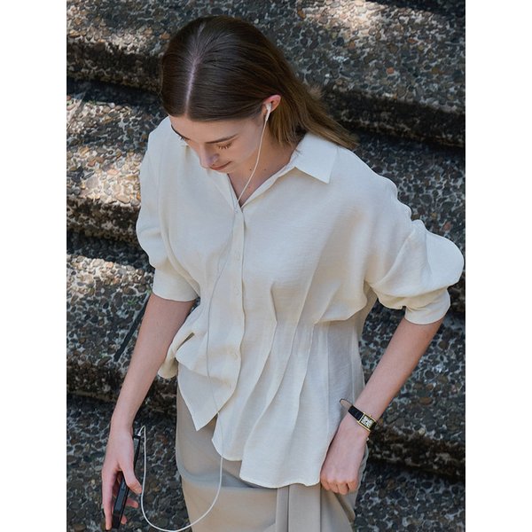 플리츠 핀턱 셔츠 아이보리 amr2238