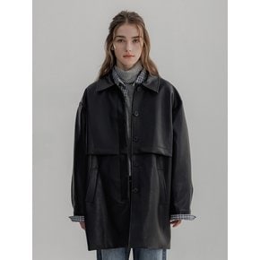 Henry Leather Half Trench Coat