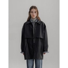 Henry Leather Half Trench Coat