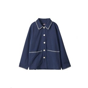 Hand-work in french jacket_vintage navy