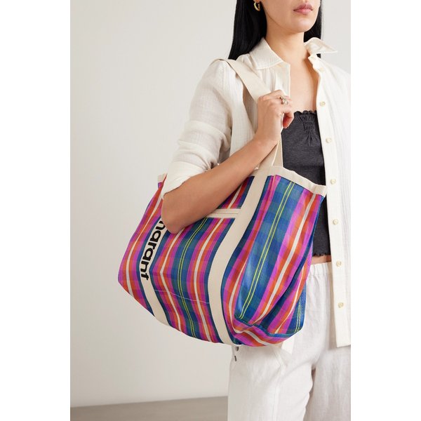 다윈 스트라이프 캔버스 트리밍 나일론 토트백 46376663162986545