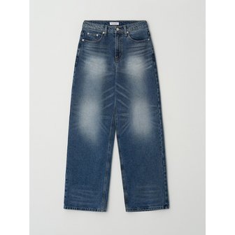 버튼업 하이라이트 워시드 와이드 데님 팬츠