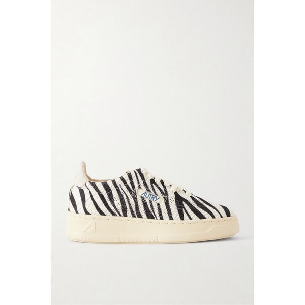 오트리 이지니트 스웨이드 트림 지브라 프린트 니트 스니커즈 46376663162980750